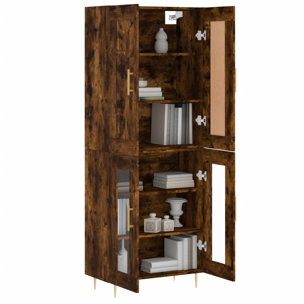 Buffet haut Chêne fumé 69,5x34x180 cm Bois d'ingénierie - XIOS
