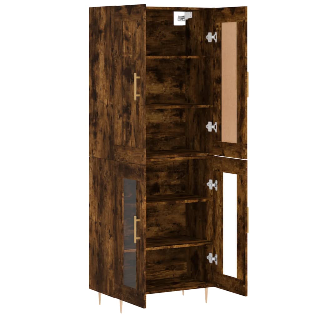Buffet haut Chêne fumé 69,5x34x180 cm Bois d'ingénierie - XIOS