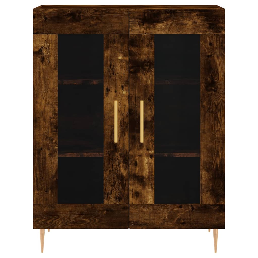 Buffet haut Chêne fumé 69,5x34x180 cm Bois d'ingénierie - XIOS