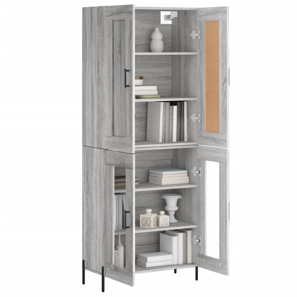 Buffet haut Sonoma gris 69,5x34x180 cm Bois d'ingénierie - XIOS