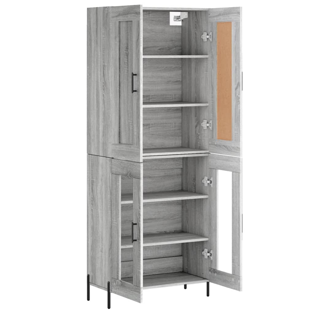 Buffet haut Sonoma gris 69,5x34x180 cm Bois d'ingénierie - XIOS