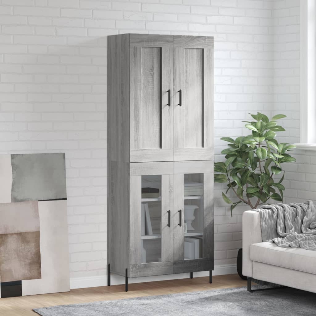 Buffet haut Sonoma gris 69,5x34x180 cm Bois d'ingénierie - XIOS