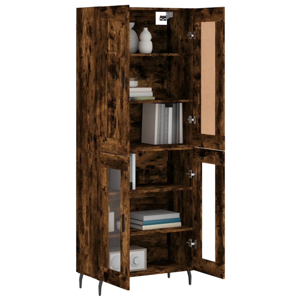 Buffet haut Chêne fumé 69,5x34x180 cm Bois d'ingénierie - XIOS