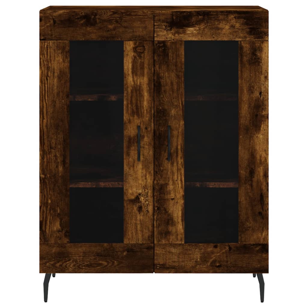 Buffet haut Chêne fumé 69,5x34x180 cm Bois d'ingénierie - XIOS