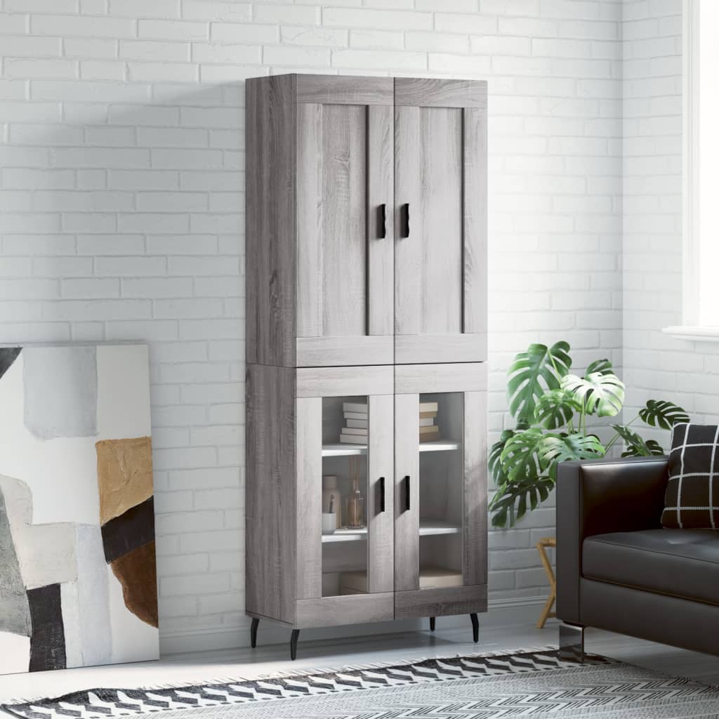 Buffet haut Sonoma gris 69,5x34x180 cm Bois d'ingénierie - XIOS
