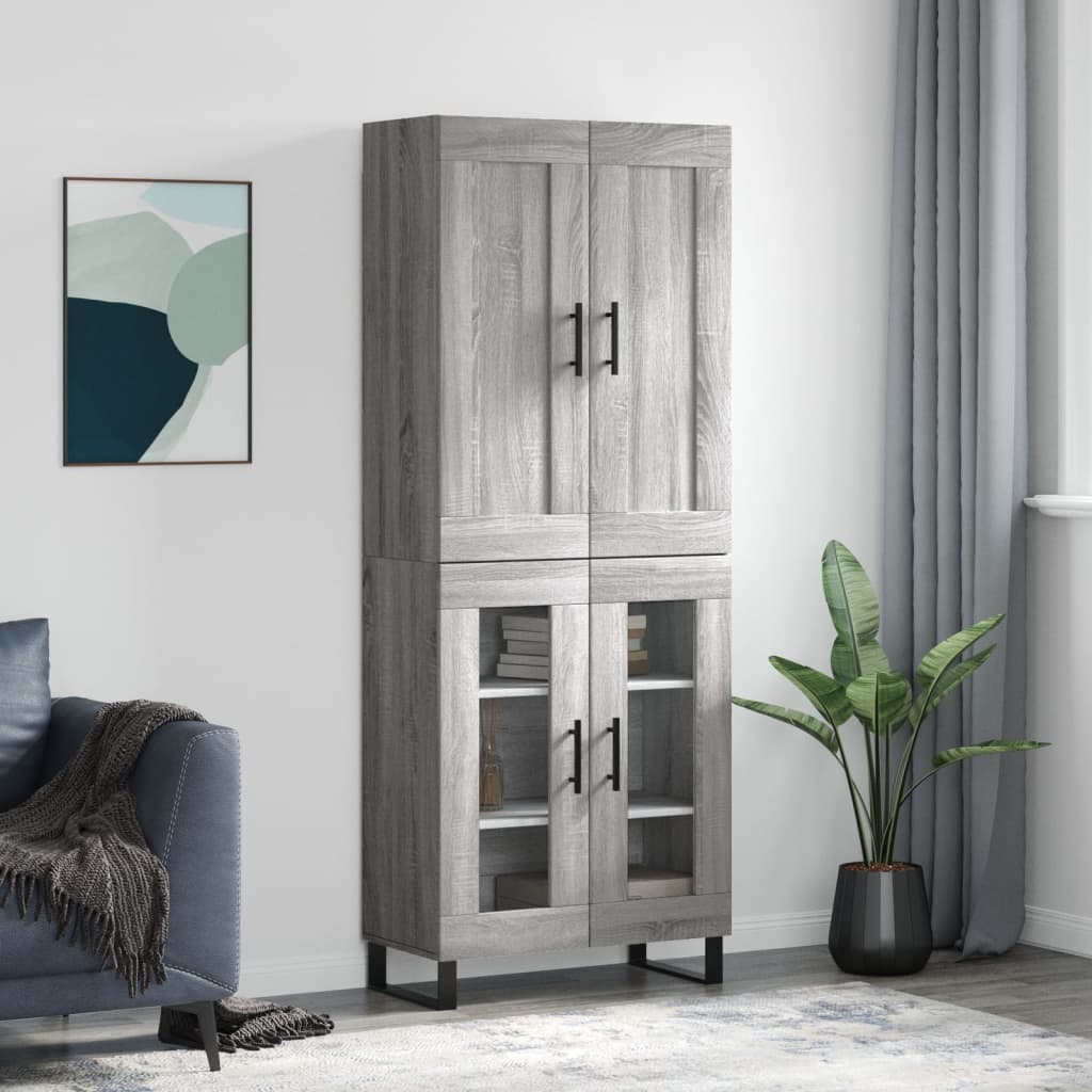 Buffet haut Sonoma gris 69,5x34x180 cm Bois d'ingénierie - XIOS