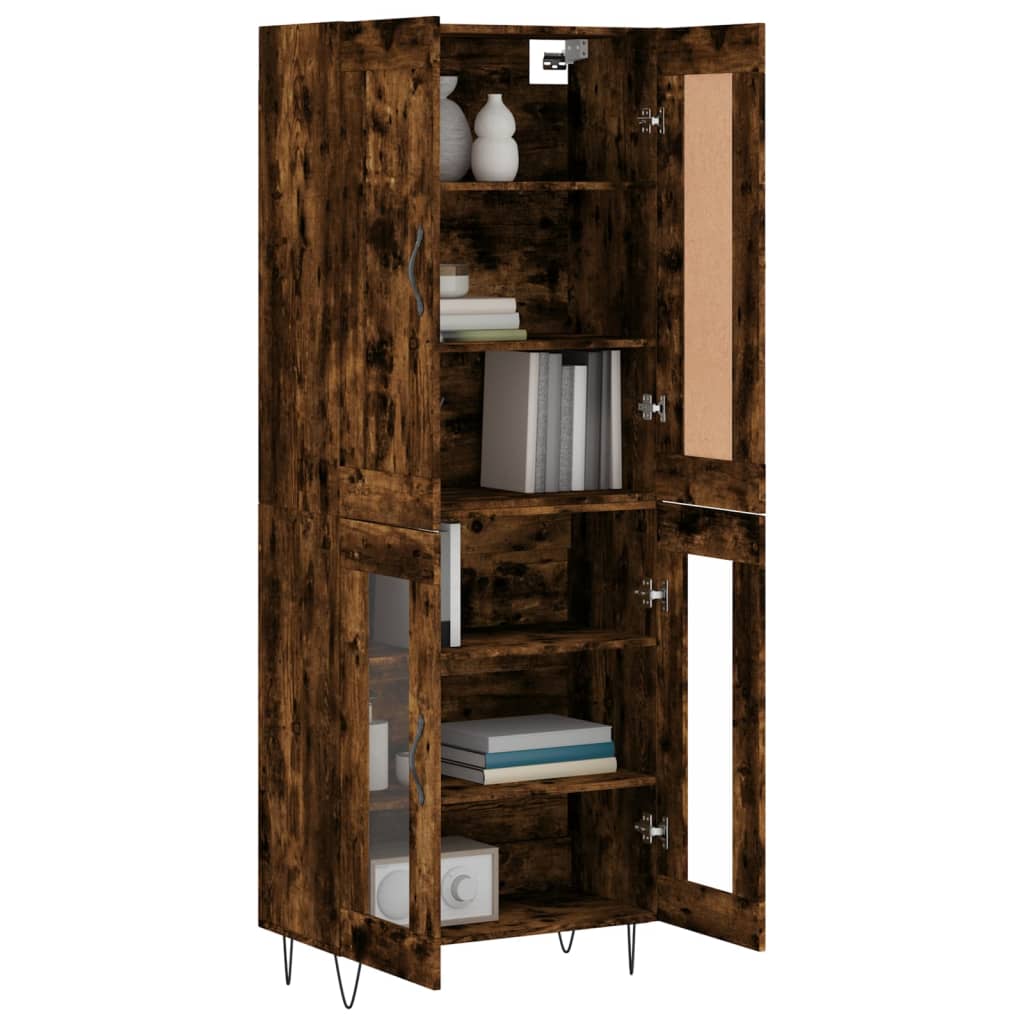 Buffet haut Chêne fumé 69,5x34x180 cm Bois d'ingénierie - XIOS