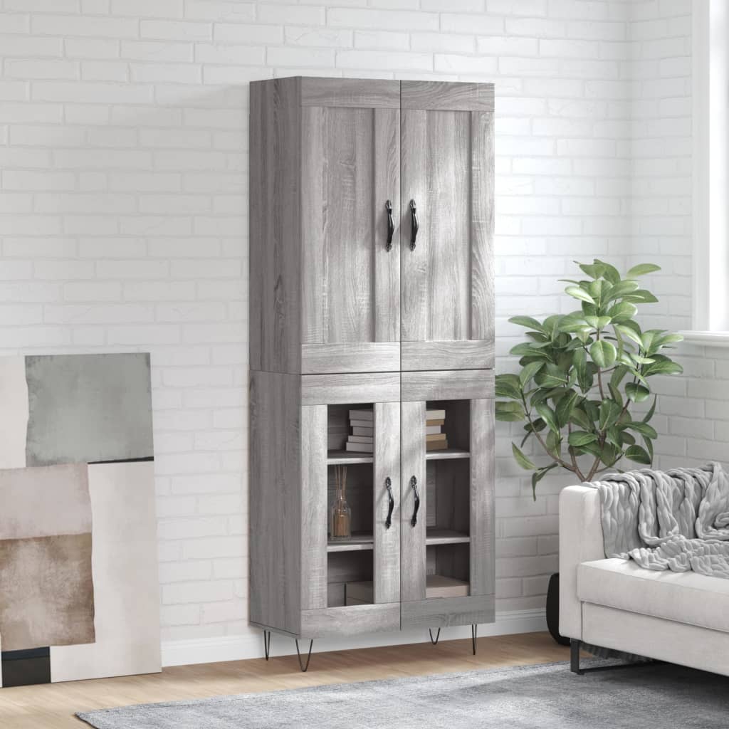 Buffet haut Sonoma gris 69,5x34x180 cm Bois d'ingénierie - XIOS