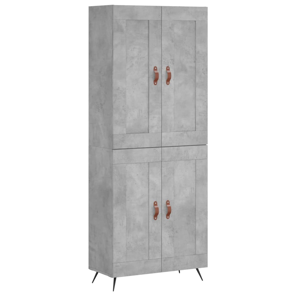 Buffet haut Gris béton 69,5x34x180 cm Bois d'ingénierie - XIOS