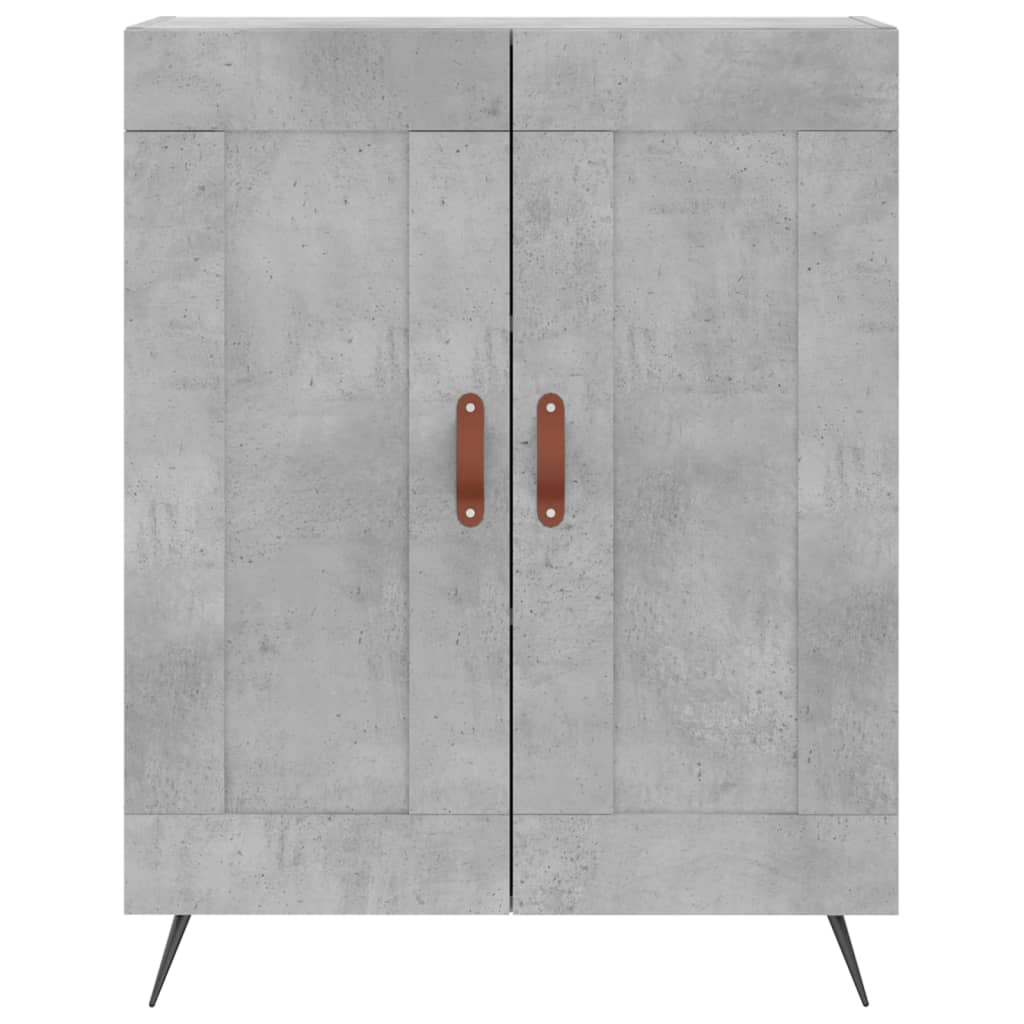 Buffet haut Gris béton 69,5x34x180 cm Bois d'ingénierie - XIOS