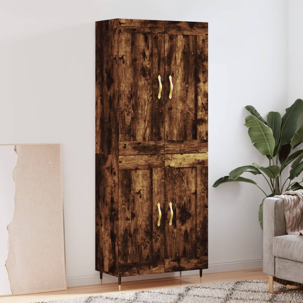 Buffet haut Chêne fumé 69,5x34x180 cm Bois d'ingénierie - XIOS