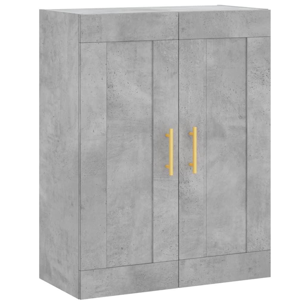 Buffet haut Gris béton 69,5x34x180 cm Bois d'ingénierie - XIOS