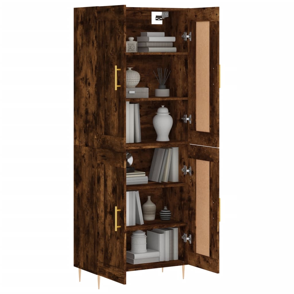 Buffet haut Chêne fumé 69,5x34x180 cm Bois d'ingénierie - XIOS