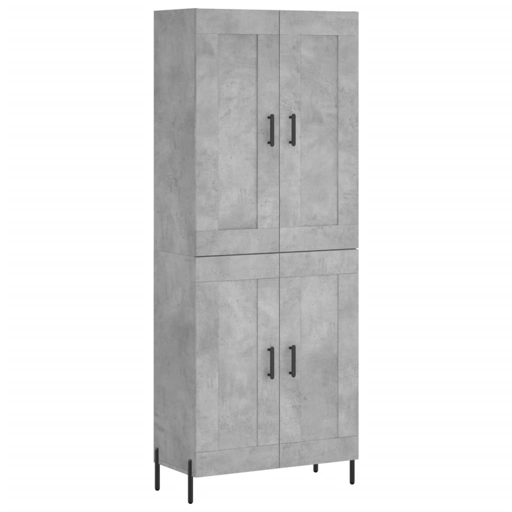 Buffet haut Gris béton 69,5x34x180 cm Bois d'ingénierie - XIOS