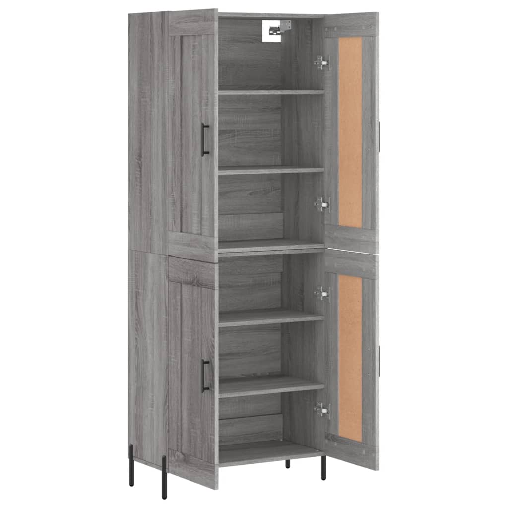 Buffet haut Sonoma gris 69,5x34x180 cm Bois d'ingénierie - XIOS
