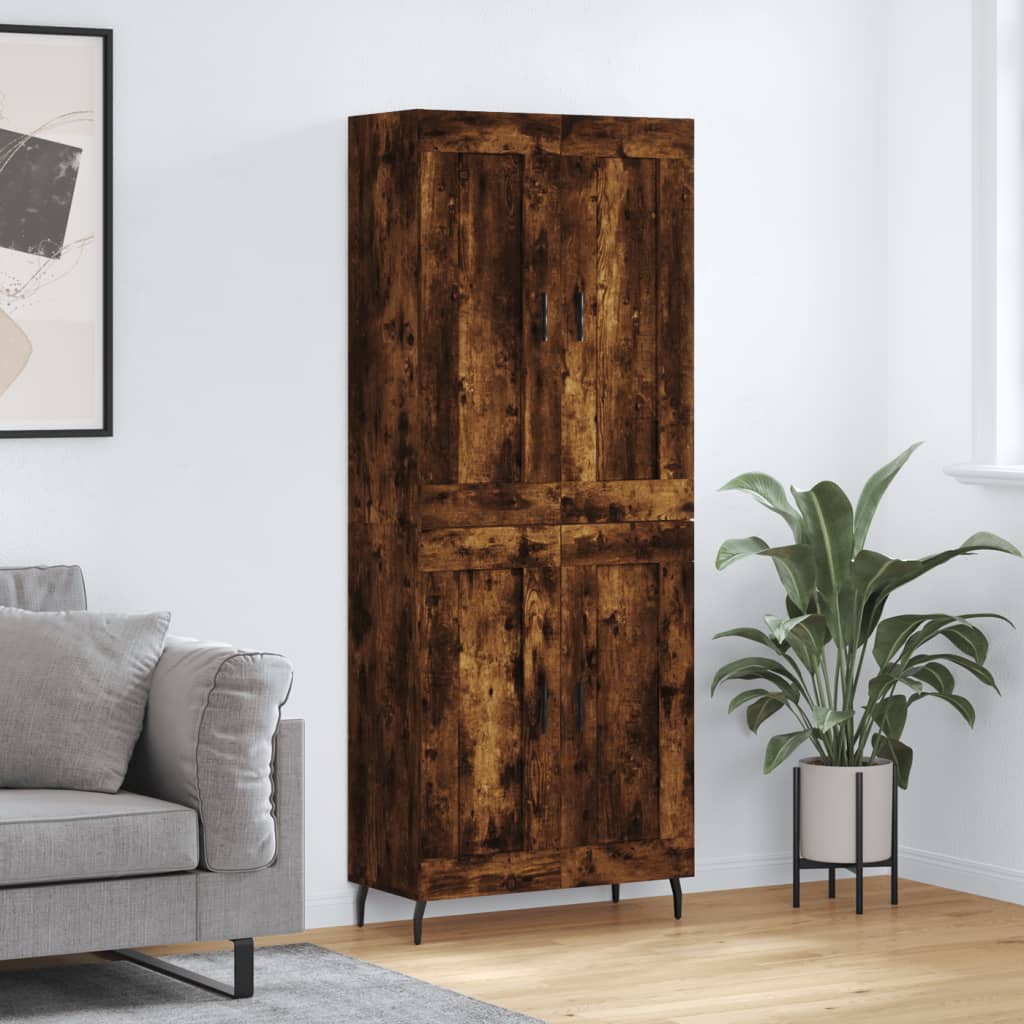 Buffet haut Chêne fumé 69,5x34x180 cm Bois d'ingénierie - XIOS