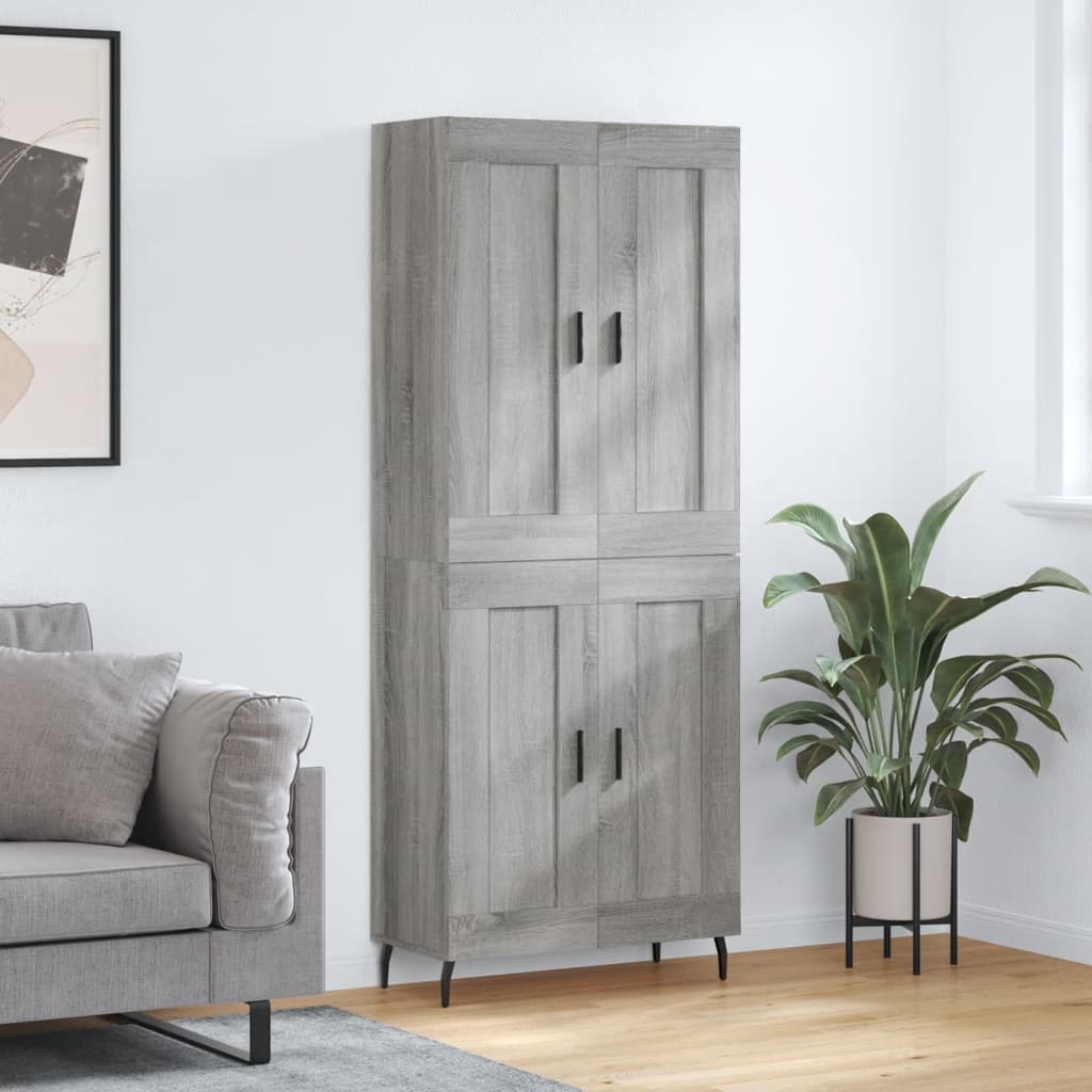 Buffet haut Sonoma gris 69,5x34x180 cm Bois d'ingénierie - XIOS