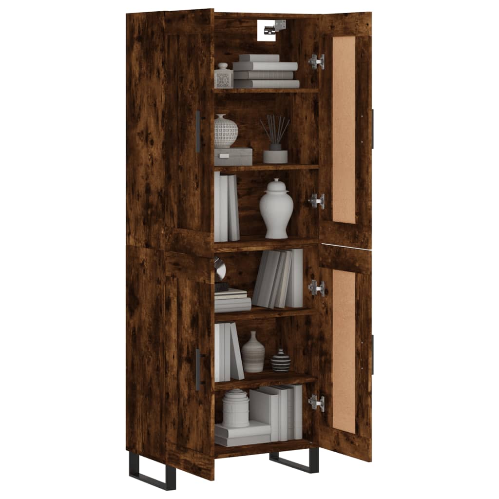 Buffet haut Chêne fumé 69,5x34x180 cm Bois d'ingénierie - XIOS
