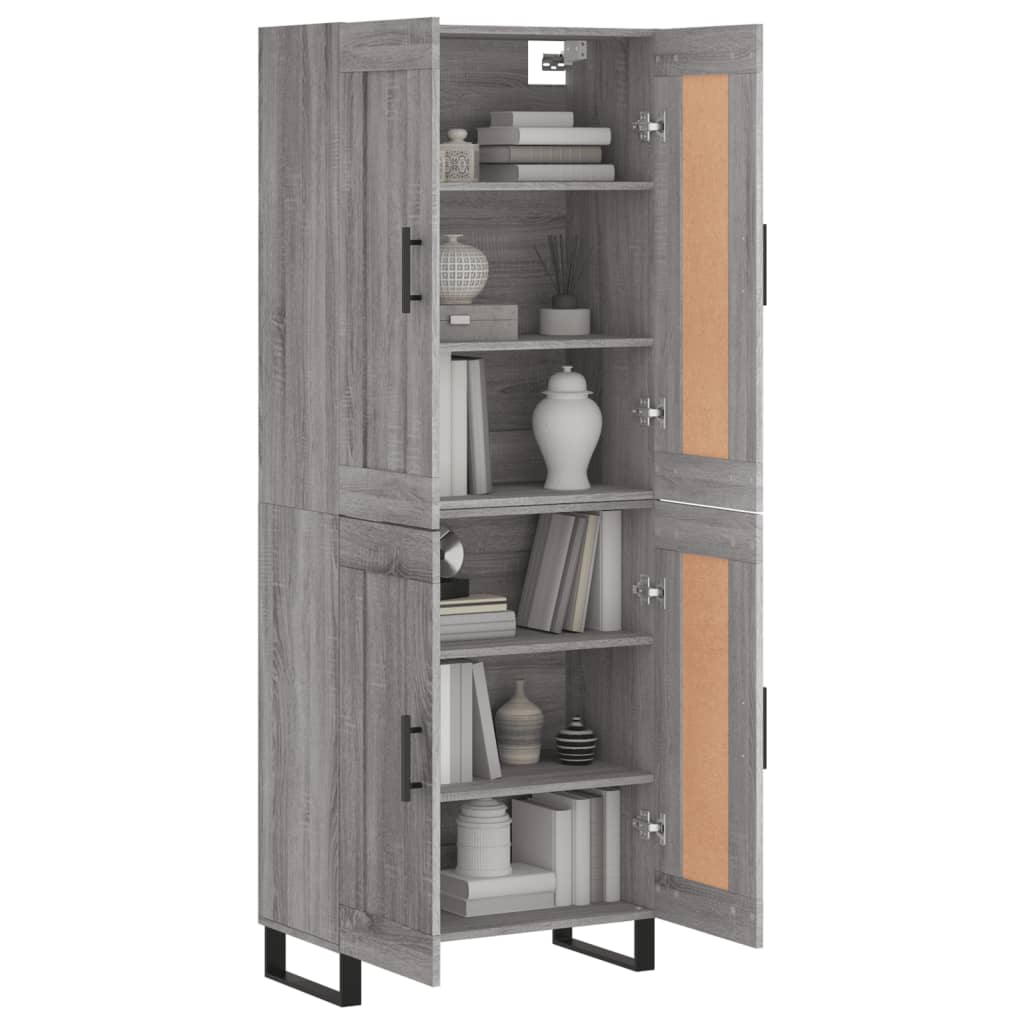 Buffet haut Sonoma gris 69,5x34x180 cm Bois d'ingénierie - XIOS