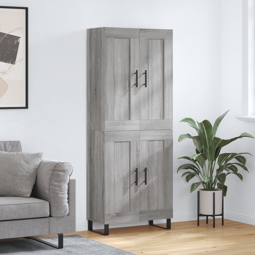 Buffet haut Sonoma gris 69,5x34x180 cm Bois d'ingénierie - XIOS