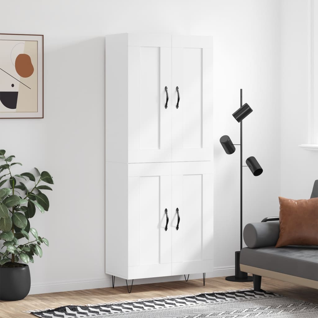 Buffet haut Blanc 69,5x34x180 cm Bois d'ingénierie - XIOS