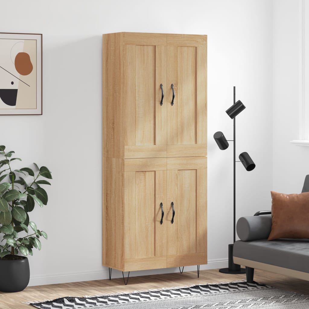 Buffet haut Chêne sonoma 69,5x34x180 cm Bois d'ingénierie - XIOS