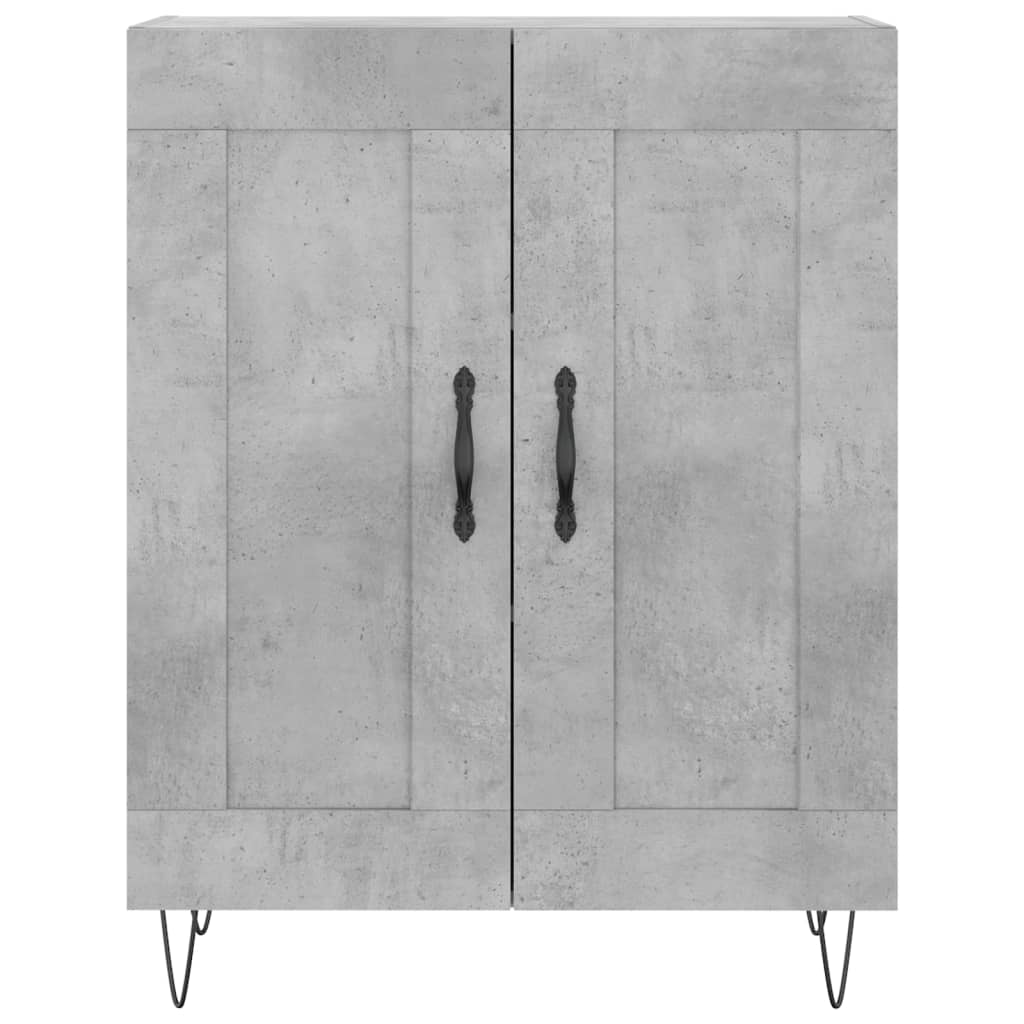 Buffet haut Gris béton 69,5x34x180 cm Bois d'ingénierie - XIOS