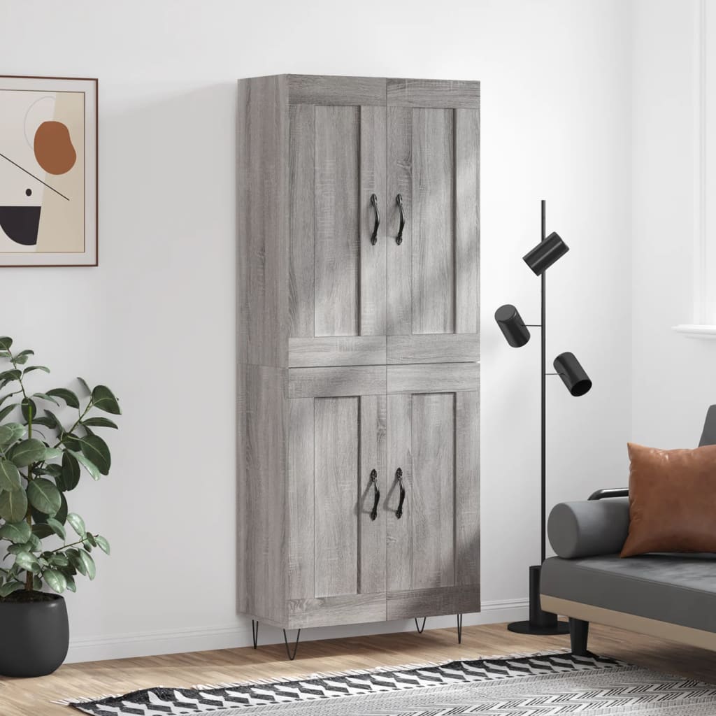 Buffet haut Sonoma gris 69,5x34x180 cm Bois d'ingénierie - XIOS