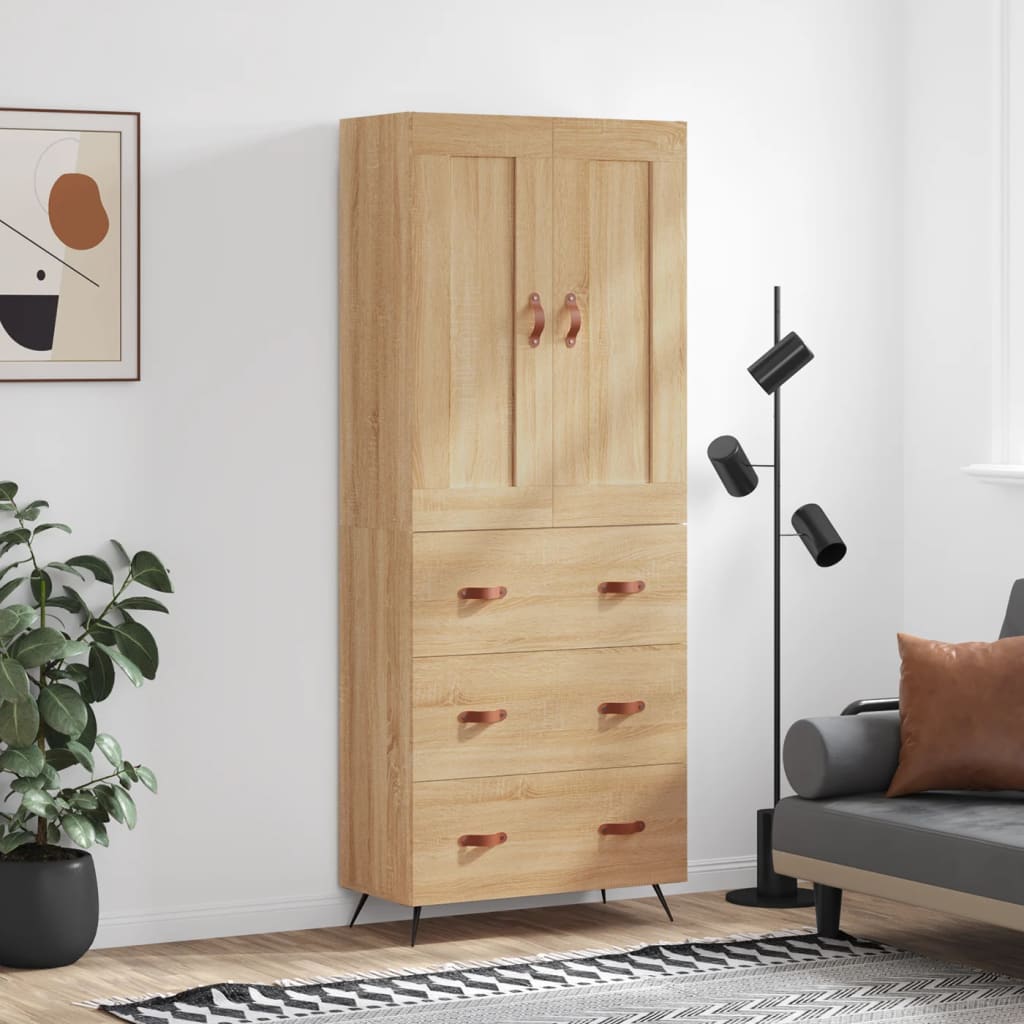 Buffet haut Chêne sonoma 69,5x34x180 cm Bois d'ingénierie - XIOS