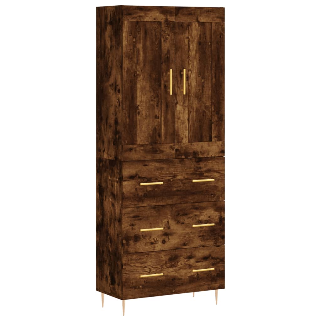 Buffet haut Chêne fumé 69,5x34x180 cm Bois d'ingénierie - XIOS