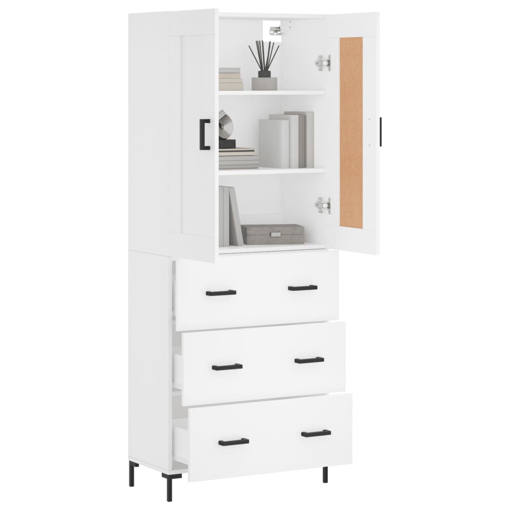 Buffet haut Blanc 69,5x34x180 cm Bois d'ingénierie - XIOS