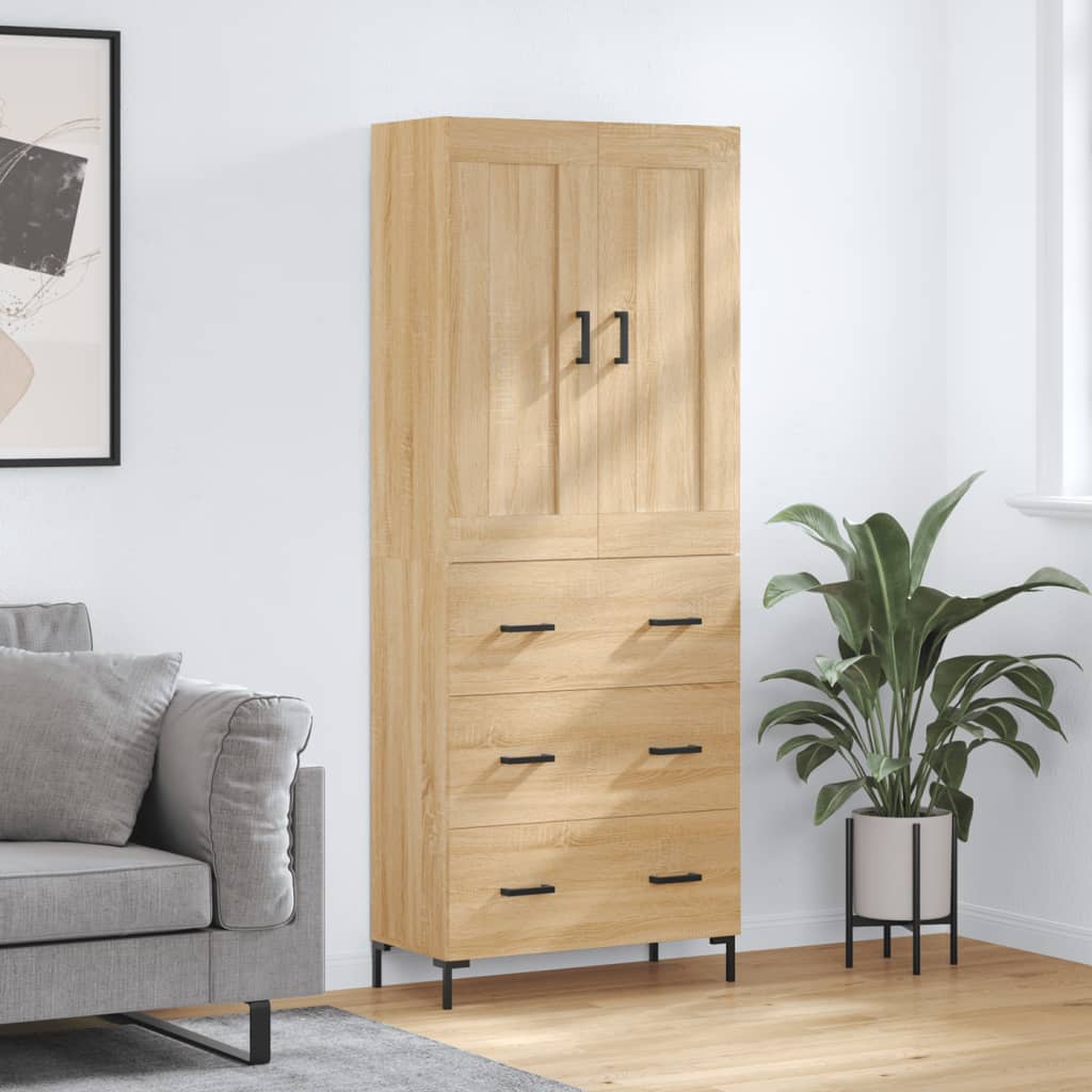 Buffet haut Chêne sonoma 69,5x34x180 cm Bois d'ingénierie - XIOS