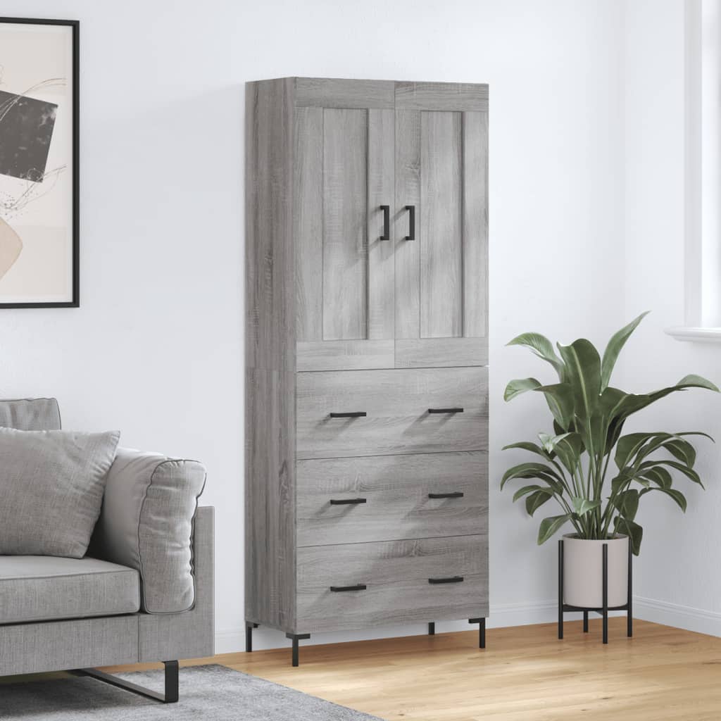 Buffet haut Sonoma gris 69,5x34x180 cm Bois d'ingénierie - XIOS