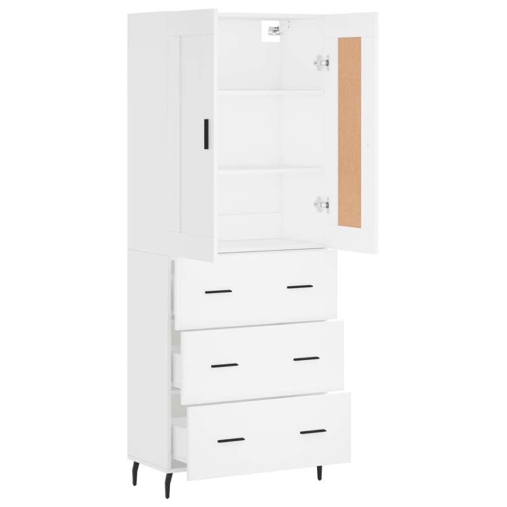 Buffet haut Blanc 69,5x34x180 cm Bois d'ingénierie - XIOS