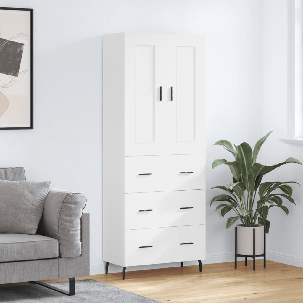 Buffet haut Blanc 69,5x34x180 cm Bois d'ingénierie - XIOS