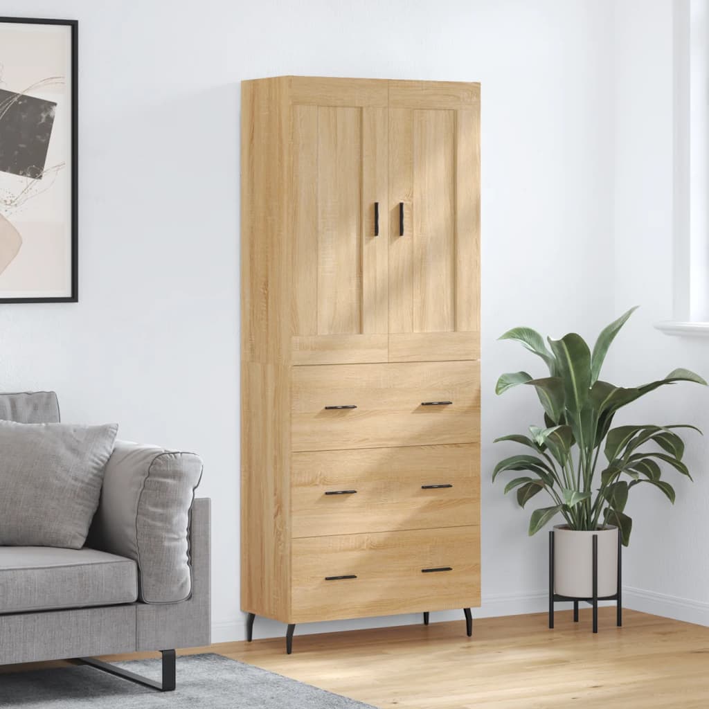 Buffet haut Chêne sonoma 69,5x34x180 cm Bois d'ingénierie - XIOS