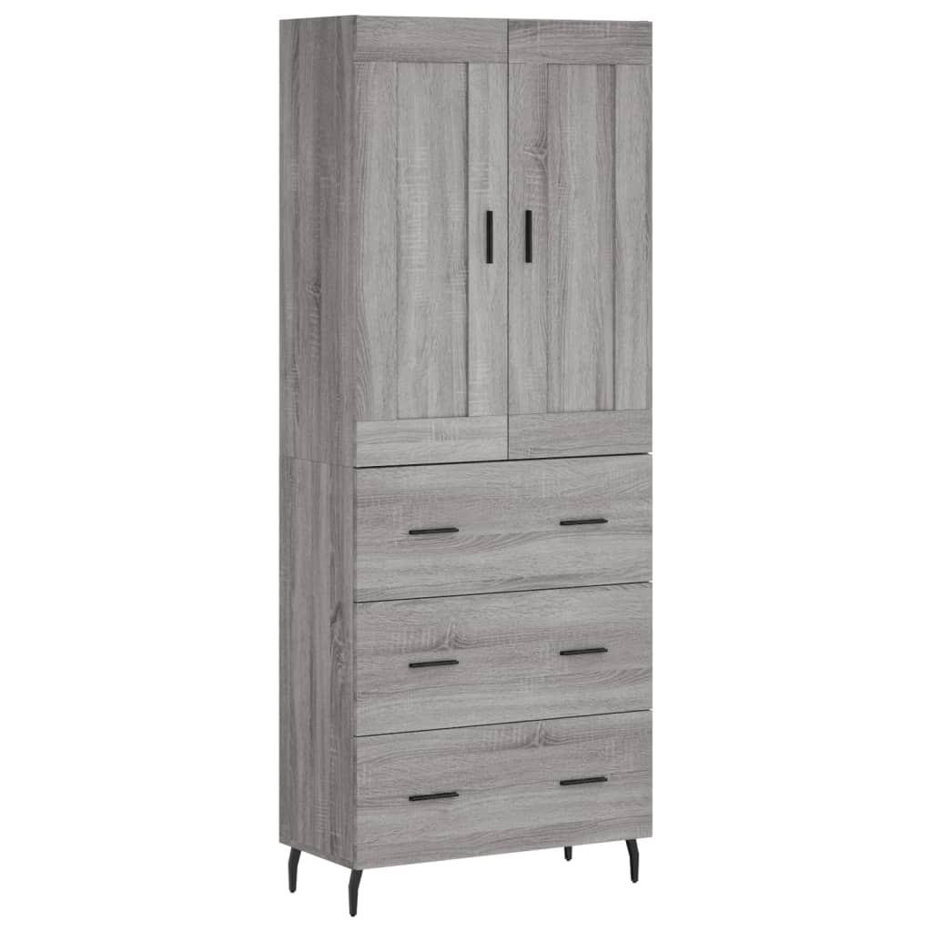 Buffet haut Sonoma gris 69,5x34x180 cm Bois d'ingénierie Buffets & bahuts vidaXL