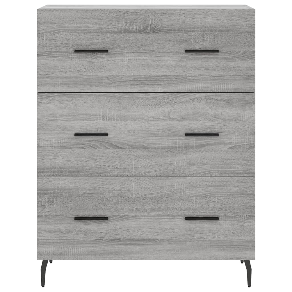 Buffet haut Sonoma gris 69,5x34x180 cm Bois d'ingénierie Buffets & bahuts vidaXL