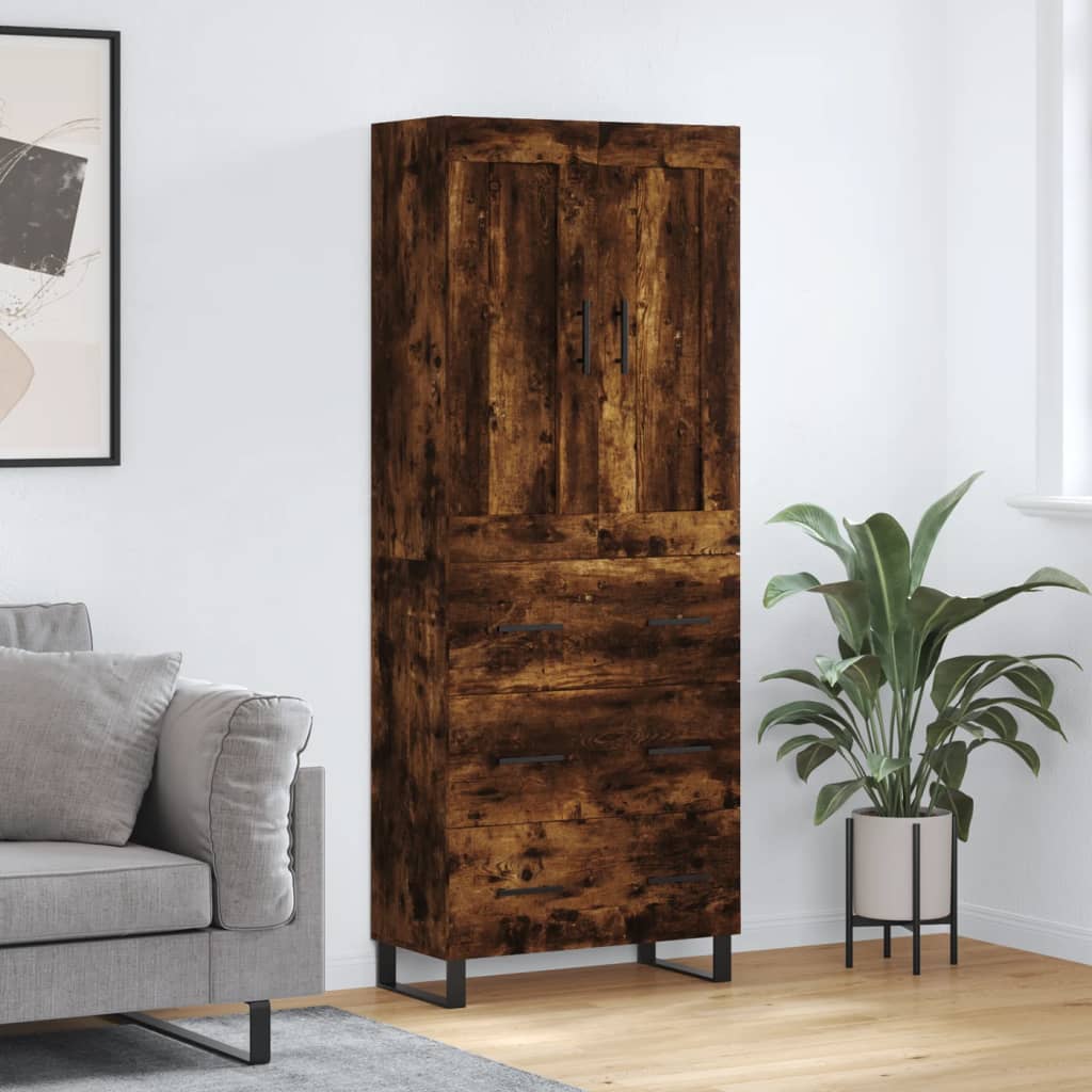 Buffet haut Chêne fumé 69,5x34x180 cm Bois d'ingénierie - XIOS