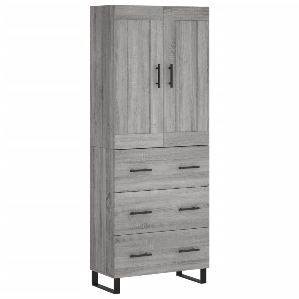 Buffet haut Sonoma gris 69,5x34x180 cm Bois d'ingénierie - XIOS