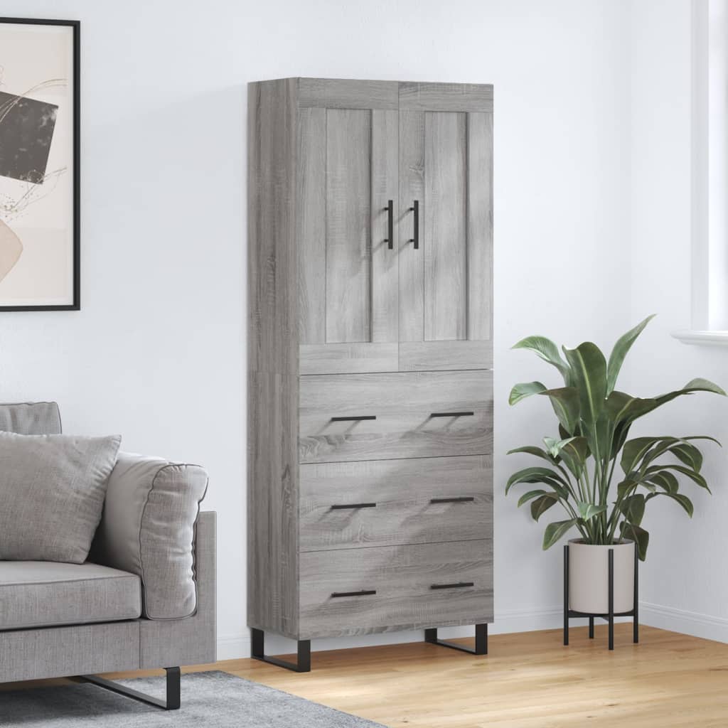 Buffet haut Sonoma gris 69,5x34x180 cm Bois d'ingénierie - XIOS