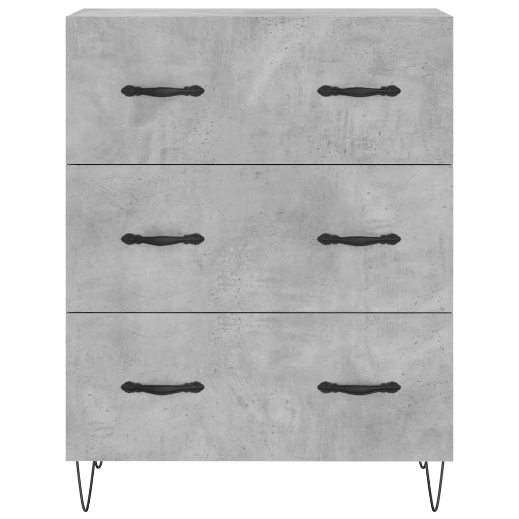 Buffet haut Gris béton 69,5x34x180 cm Bois d'ingénierie - XIOS