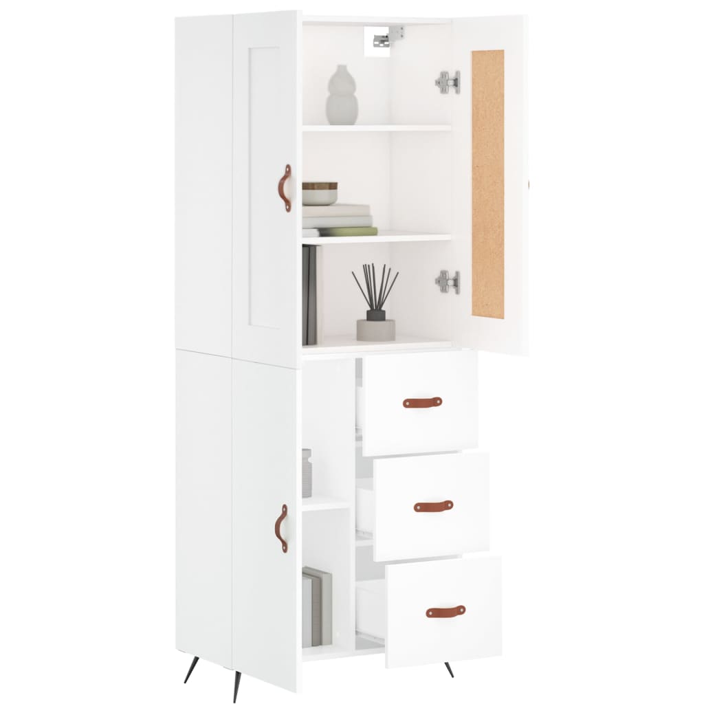 Buffet haut Blanc 69,5x34x180 cm Bois d'ingénierie - XIOS
