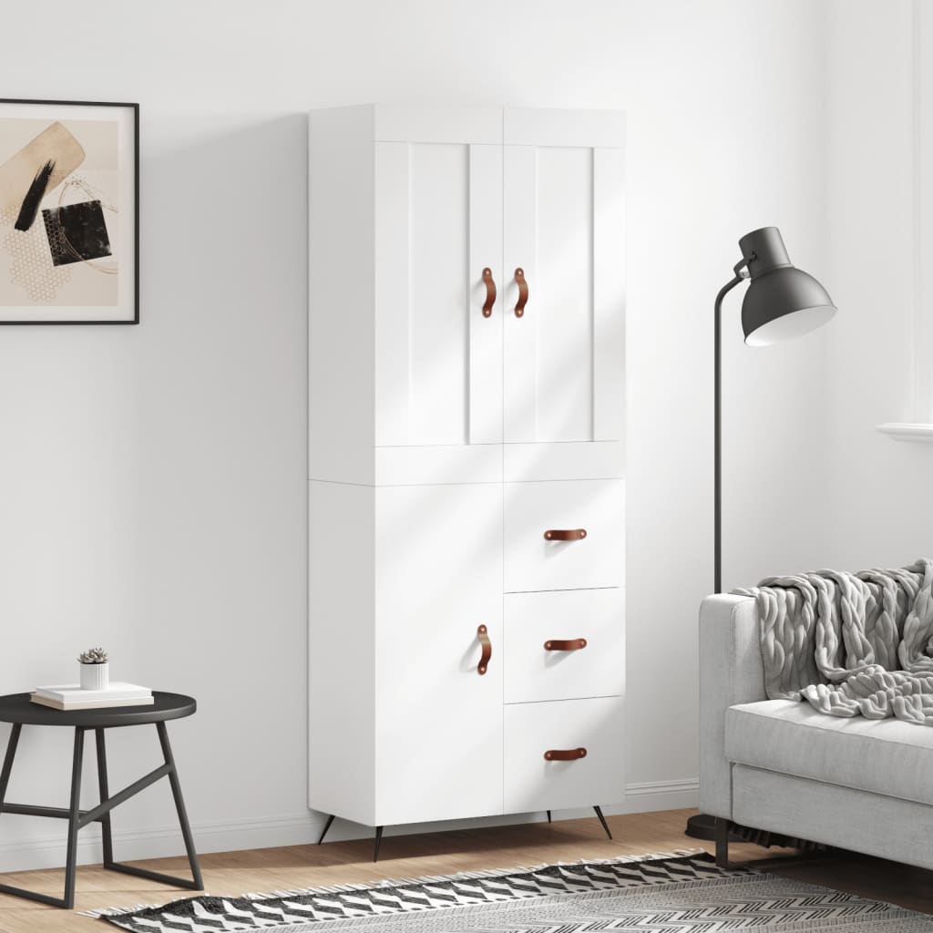 Buffet haut Blanc 69,5x34x180 cm Bois d'ingénierie - XIOS