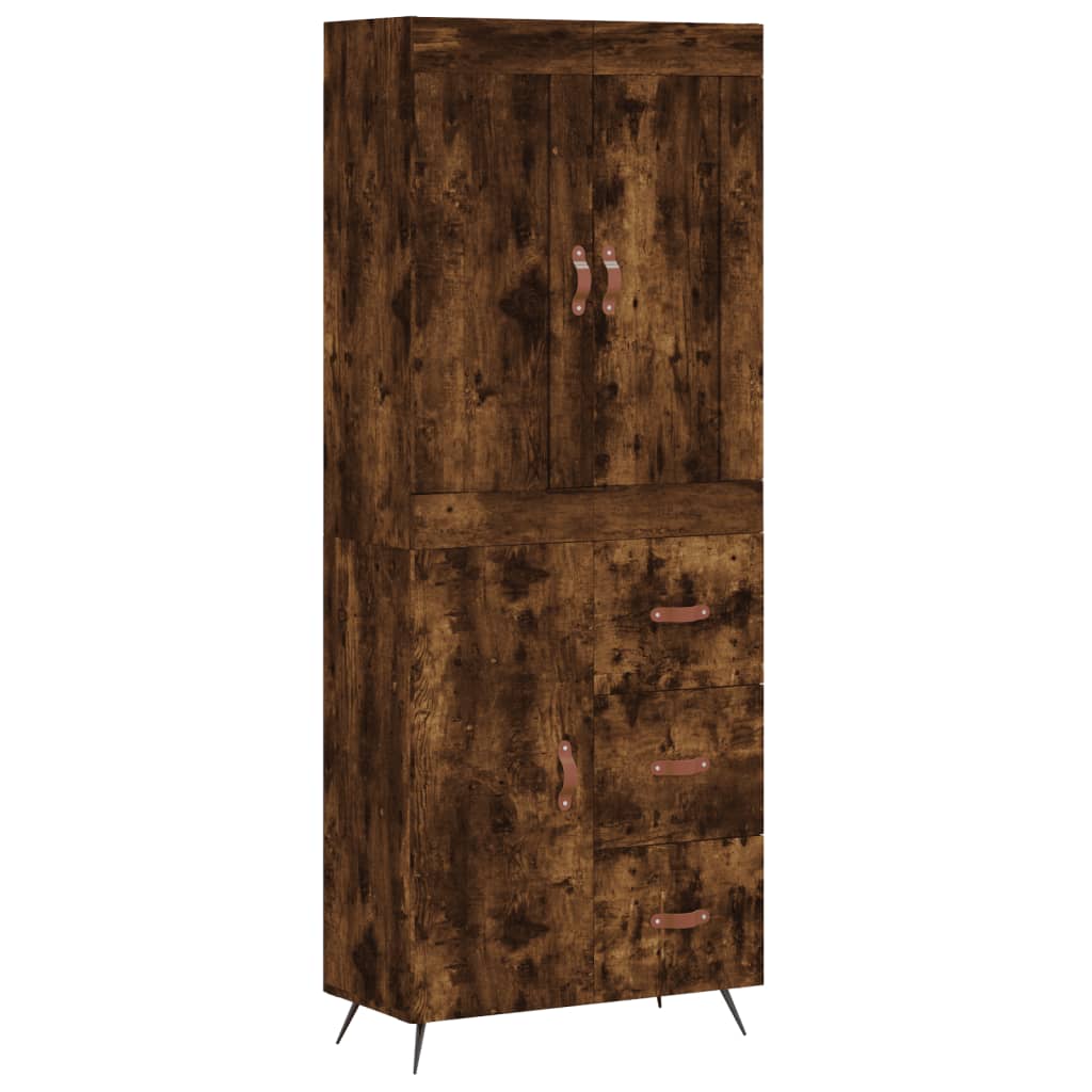 Buffet haut Chêne fumé 69,5x34x180 cm Bois d'ingénierie - XIOS