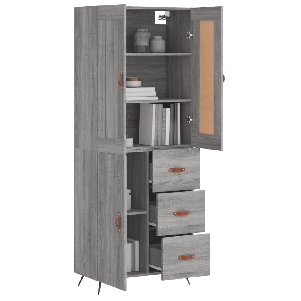 Buffet haut Sonoma gris 69,5x34x180 cm Bois d'ingénierie - XIOS
