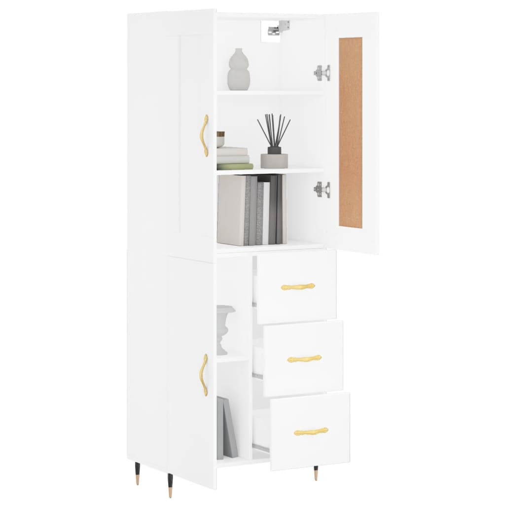Buffet haut Blanc 69,5x34x180 cm Bois d'ingénierie - XIOS