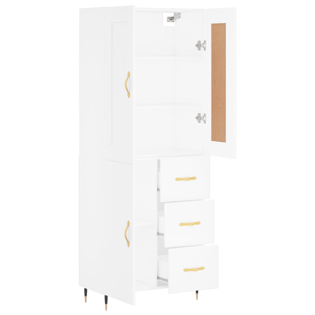 Buffet haut Blanc 69,5x34x180 cm Bois d'ingénierie - XIOS