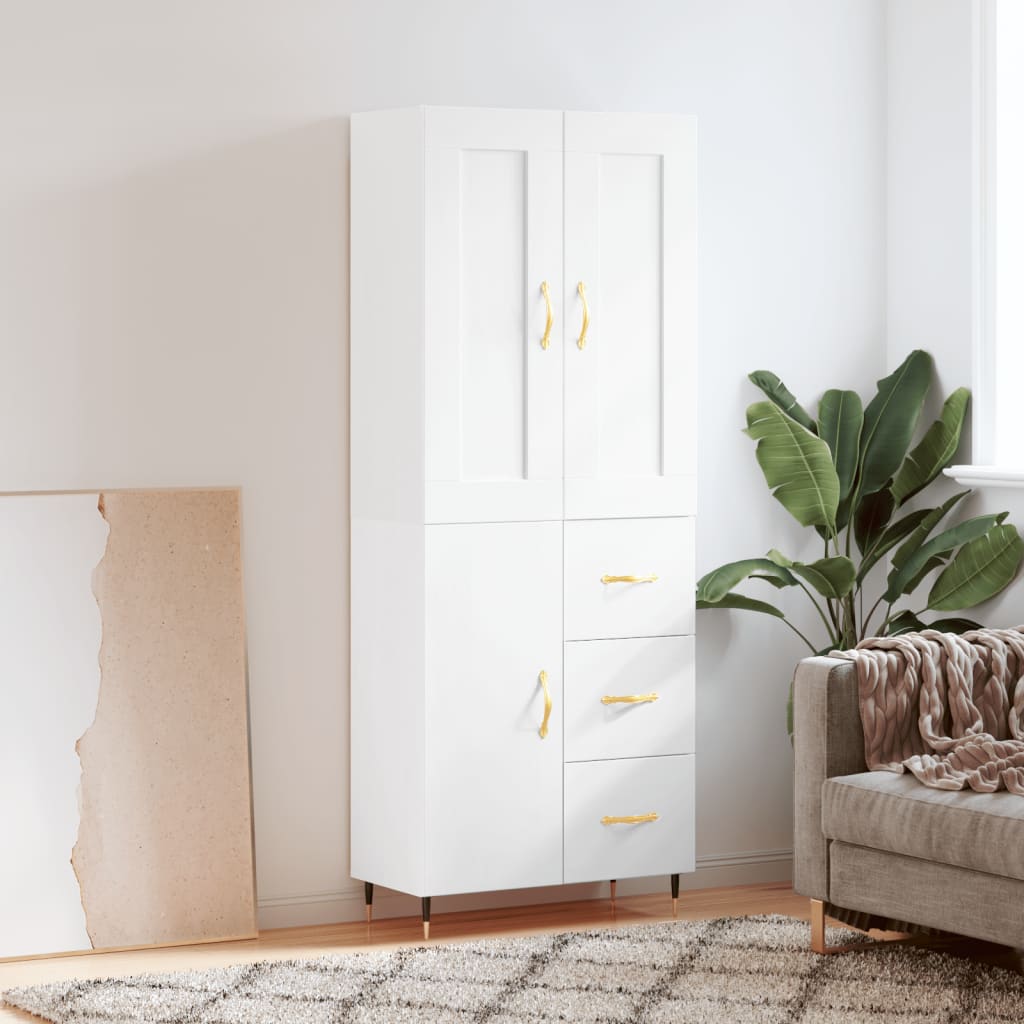 Buffet haut Blanc 69,5x34x180 cm Bois d'ingénierie - XIOS