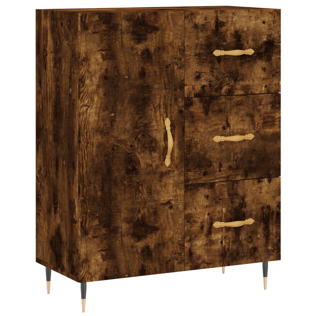 Buffet haut Chêne fumé 69,5x34x180 cm Bois d'ingénierie - XIOS